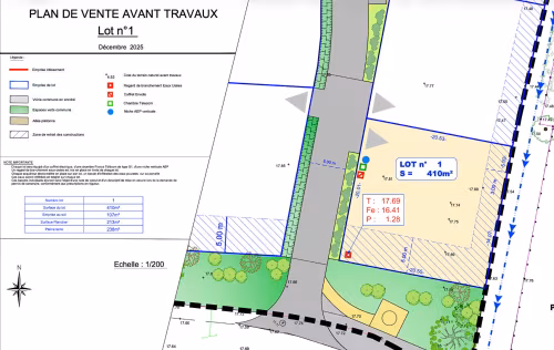 Terrain 410m2 a vendre a Seignosse